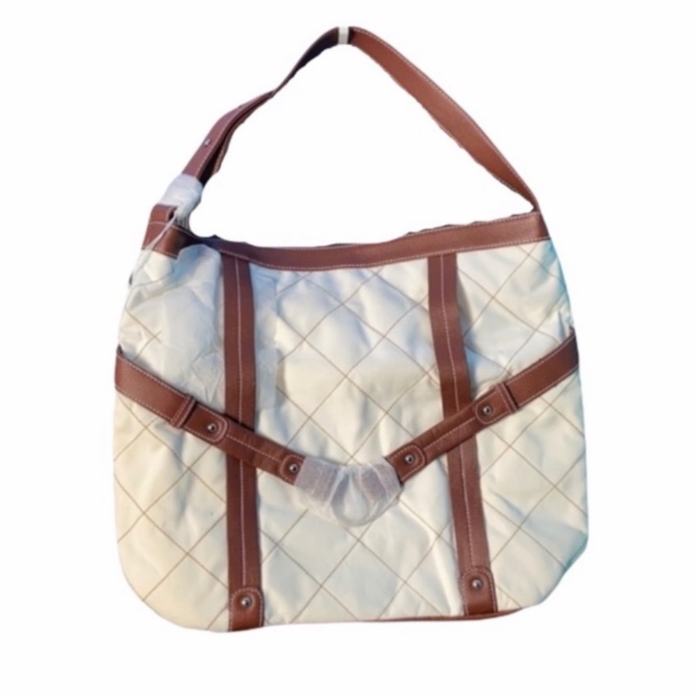Realities Brown & White Shoulder Crossbody Bag